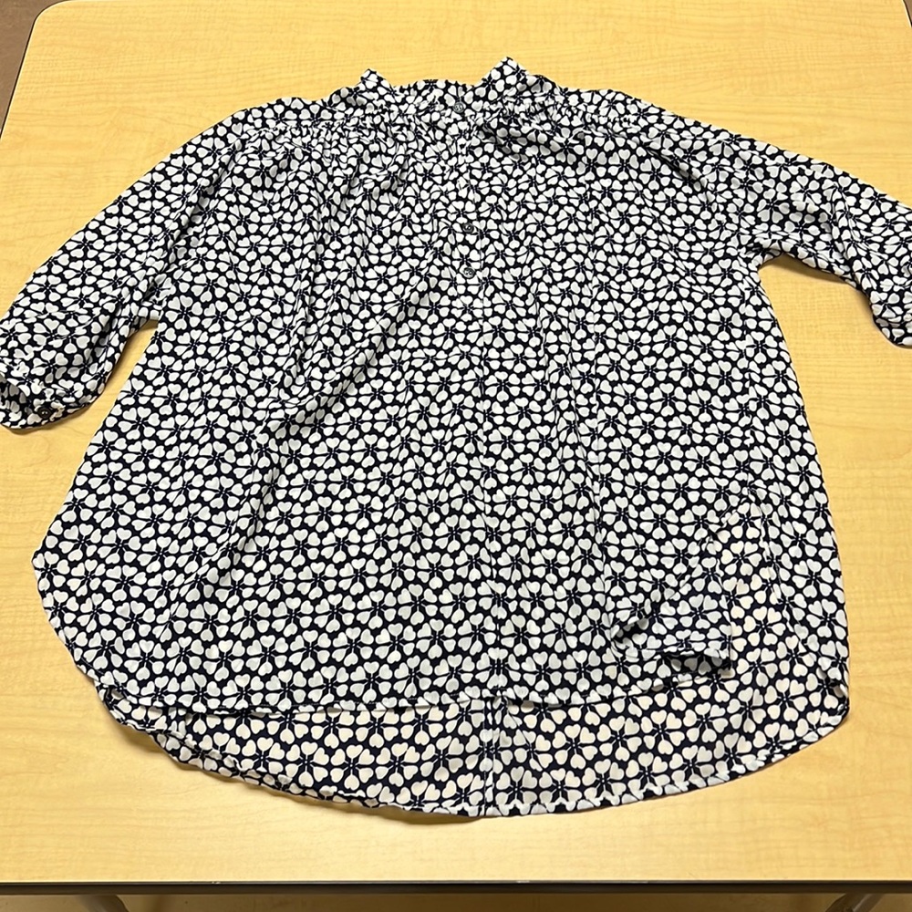 Rebecca‎ Minkoff heart print blouse, size XXS